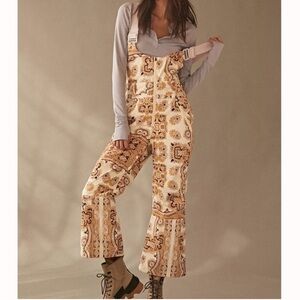 Free People Alpine Glow Printed Snow Bib Brushed Sail Paisley